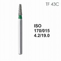Бор алмазный MANI TF-43C по ISO 170, конус ,015 х 4.2 х 19.0 мм, зернистость C, 5 штук
