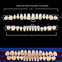 Зубы NEW ACE/NEW MILLION, цвет B3, фасон TL4/L6/M33, полный гарнитур, 28шт.