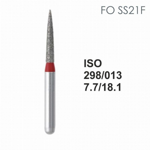 Бор алмазный MANI FO-SS21F по ISO 298, торпеда ,013 х 7.7 х 18.1 мм, зернистость F, 5 штук от Атридент