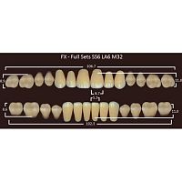 FX зубы акриловые двухслойные, полный гарнитур (28 шт.) на планке, C1, SS6/LA6/M32