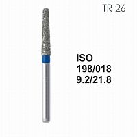 Бор алмазный MANI TR-26 по ISO 198, конус ,018 х 9.2 х 21.8 мм, зернистость S, 5 штук