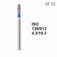 Бор алмазный MANI SR-55 по ISO 139, цилиндр ,013 х 4,3 х 19.3 мм, зернистость S, 5 штук