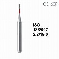 Бор алмазный MANI CD-60F по ISO 138, цилиндр,007 х 2.2 х 19.0 мм, зернистость F, 5 штук