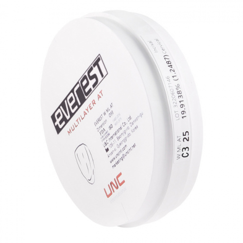 Диск циркониевый Everest Multilayer AT, многослойный, размер 98х25мм, оттенок C3, UNC Inc (Корея) от Атридент фото 4