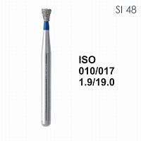 Бор алмазный MANI SI-48 по ISO 010, об.конус ,017 х 1.6 х 19.0 мм, зернистость S, 5 штук