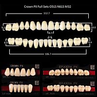 Зубы PX CROWN / EFUCERA, цвет A1, фасон O51S/N61S/32, полный гарнитур, 28шт. от Атридент