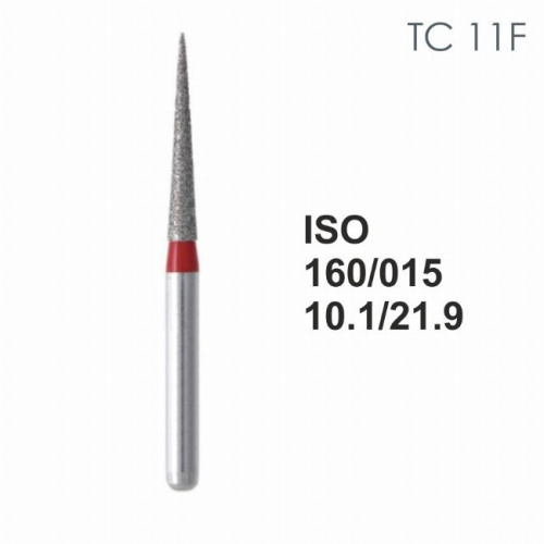Бор алмазный MANI TC-11F по ISO 160, конус ,015 х 10.1 х 21.9 мм, зернистость F, 5 штук