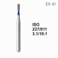 Бор алмазный MANI EX-41 по ISO 237, груша ,011 х 3.1 х 19.1 мм, зернистость S, 5 штук