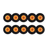 Щётка для шлифмотора натуральная чёрная жёсткая, 4-х рядная, диам 80мм (жёлтый пластик),10шт.