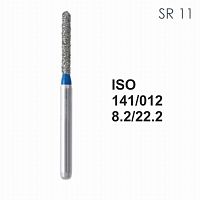 Бор алмазный MANI SR-11 по ISO 141, цилиндр ,012 х 8,2 х 22.2 мм, зернистость S, 5 штук