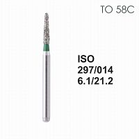 Бор алмазный MANI TF-58C по ISO 297, торпеда ,014 х 6.1 х 21.2 мм, зернистость C, 5 штук