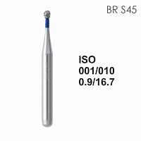 Бор алмазный MANI BR-S45 по ISO 001, шар, 010 х 0.9 х 16.7 мм, зернистость S, 5 штук