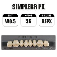 PX Simplerr Posterior боковые верхние, W05, ф. 36, зубы акриловые трехслойные, 8 шт.