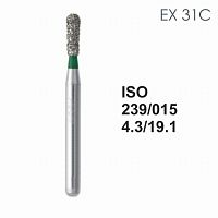 Бор алмазный MANI EX-31C по ISO 239, груша ,015 х 4.3 х 19.1 мм, зернистость C, 5 штук от Атридент