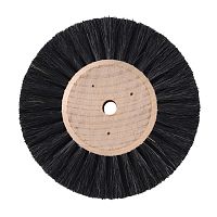 Щётка для шлифмотора натуральная чёрная жёсткая, 4-х рядная, диаметр 80мм (дерево), 1шт.