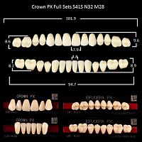 Зубы PX CROWN / EFUCERA, цвет C4, фасон S41S/N32/28, полный гарнитур, 28шт.