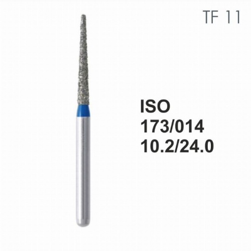 Бор алмазный MANI TF-11 по ISO 173, конус ,014 х 10.2 х 24.0 мм, зернистость S, 5 штук от Атридент