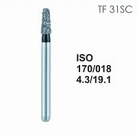 Бор алмазный MANI TF-31SC по ISO 170, конус ,018 х 4.3 х 19.1 мм, зернистость SC, 5 штук от Атридент