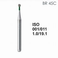 Бор алмазный MANI BR-45C по ISO 001, шар, 011 х 1.0 х 19.1 мм, зернистость C, 5 штук от Атридент