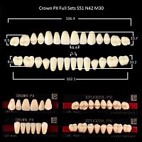 Зубы PX CROWN / EFUCERA, цвет B2, фасон S51/N42/30, полный гарнитур, 28шт.