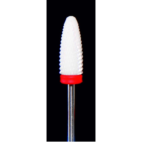 Фреза ATRI керамическая F060DM CE, конус закругленный, 6мм, двойная насечка, мелкая абразивность, 1 шт от Атридент