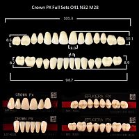 Зубы PX CROWN / EFUCERA, цвет A1, фасон O41/N32/28, полный гарнитур, 28шт. от Атридент
