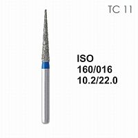 Бор алмазный MANI TC-11 по ISO 160, конус ,016 х 10.2 х 22.0 мм, зернистость S, 5 штук