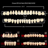 Зубы PX CROWN / EFUCERA, цвет C4, фасон O51S/N61S/32, полный гарнитур, 28шт. от Атридент