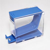 Раздатчик ватных валиков Promisee Dental, пластиковый, нажимного типа, голубой.