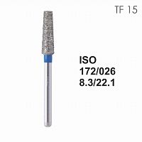 Бор алмазный MANI TF-15 по ISO 172, конус ,026 х 8.3 х 22.1 мм, зернистость S, 5 штук от Атридент