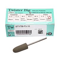 Силиконовый полир Twister Big для финишной обработки акрила, Fine F-3, светло-зелёный, 10 шт. от Атридент