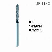 Бор алмазный MANI SR-11SC по ISO 141, цилиндр ,014 х 8,3 х 22.3 мм, зернистость SC, 5 штук от Атридент