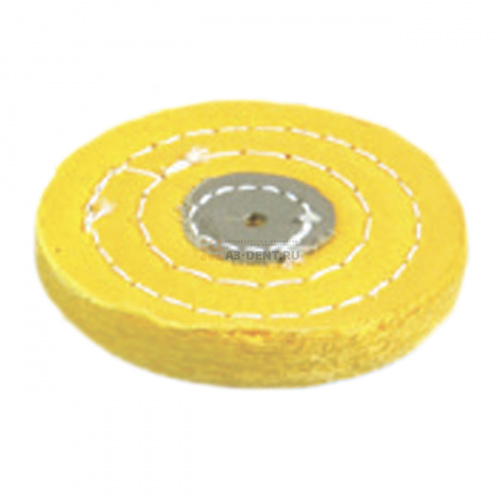 Круг полировочный SONG YOUNG для шлифмотора бязевый жёлтый, диаметр 4 дюйма, 10шт.  фото 2