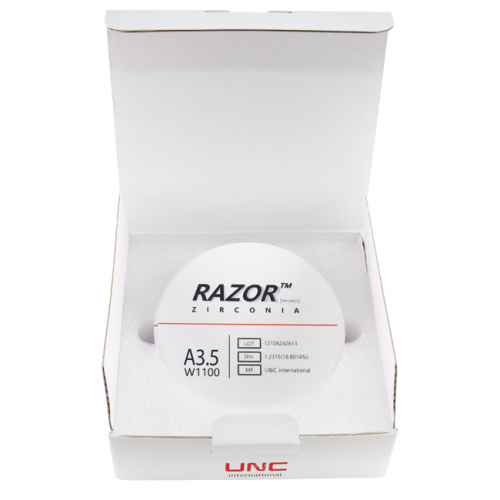 Диск циркониевый Razor 1100, размер 98х16мм, оттенок A3.5, однослойный от Атридент фото 8