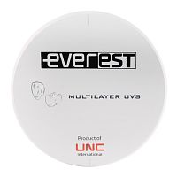 Диск циркониевый Everest Multilayer UVS, размер 98х20 мм, цвет BL1, многослойный, для ускоренной синтеризации за 40 минут от Атридент