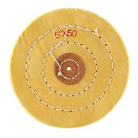 Круг полировочный для шлифмотора бязевый жёлтый Sheshan Brush, диаметр 5 дюймов, 50 слоёв, 1шт. 