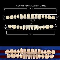 Зубы NEW ACE/NEW MILLION, цвет D3, фасон T4/L4/M30, полный гарнитур, 28шт. от Атридент