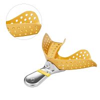 Ложка оттискная 19029 алюминиевая Premium для нижней челюсти, золотистая 