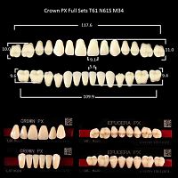 Зубы PX CROWN / EFUCERA, цвет B3, фасон T61/N61S/34, полный гарнитур, 28шт. от Атридент