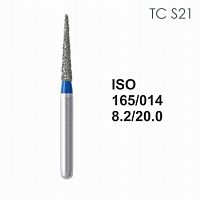 Бор алмазный MANI TC-S21 по ISO 165, конус ,014 х 8.2 х 20.0 мм, зернистость S, 5 штук