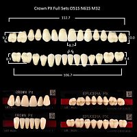 Зубы PX CROWN / EFUCERA, цвет B3, фасон O51S/N61S/32, полный гарнитур, 28шт.