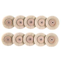 Щётка для шлифмотора натуральная белая мягкая, 4-х рядная, диаметр 80мм (дерево), 10шт.